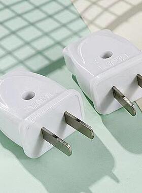 White two-prong power plug, rotatable prongs, high-power ind