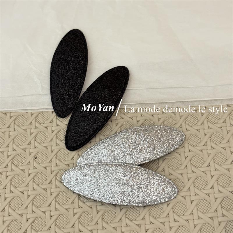 Korean-style fine glitter long oval hair clip, unique BB cli