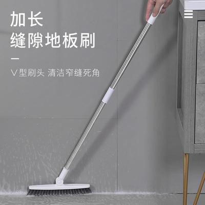Long-handled hard bristle tile floor and grout brush, perfec