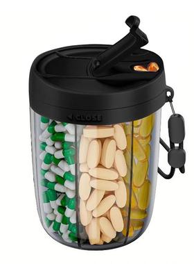 Large Capacity 6-Compartment Food-Grade Plastic Pill Box for