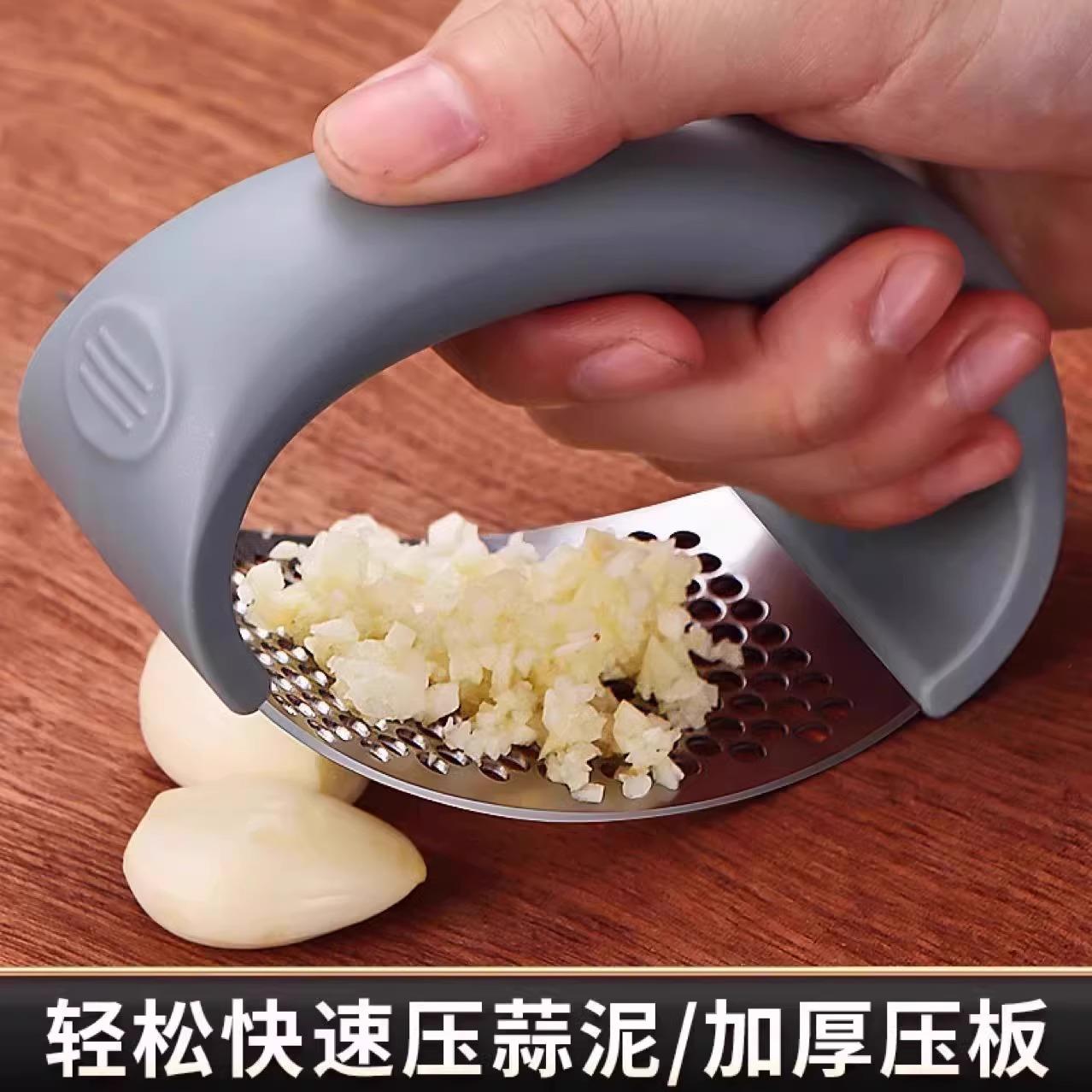 New Garlic Press Tool, Manual Ring-Shaped Garlic Masher, Per