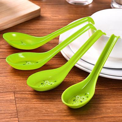 Melamine Spoon White Chrysanthemum Wealth-Attracting Imitati