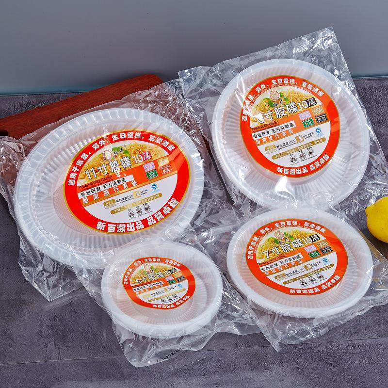 Disposable plastic plates, heat-resistant for serving dishes