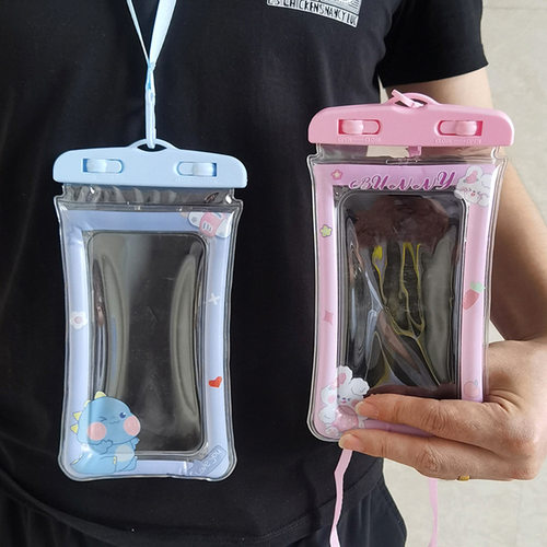 Cute Cartoon Phone Waterproof Case with Airbag and Flowing