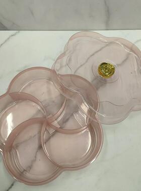 Light pink high-end snack and fruit platter for living room