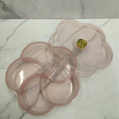 Light pink high-end snack and fruit platter for living room