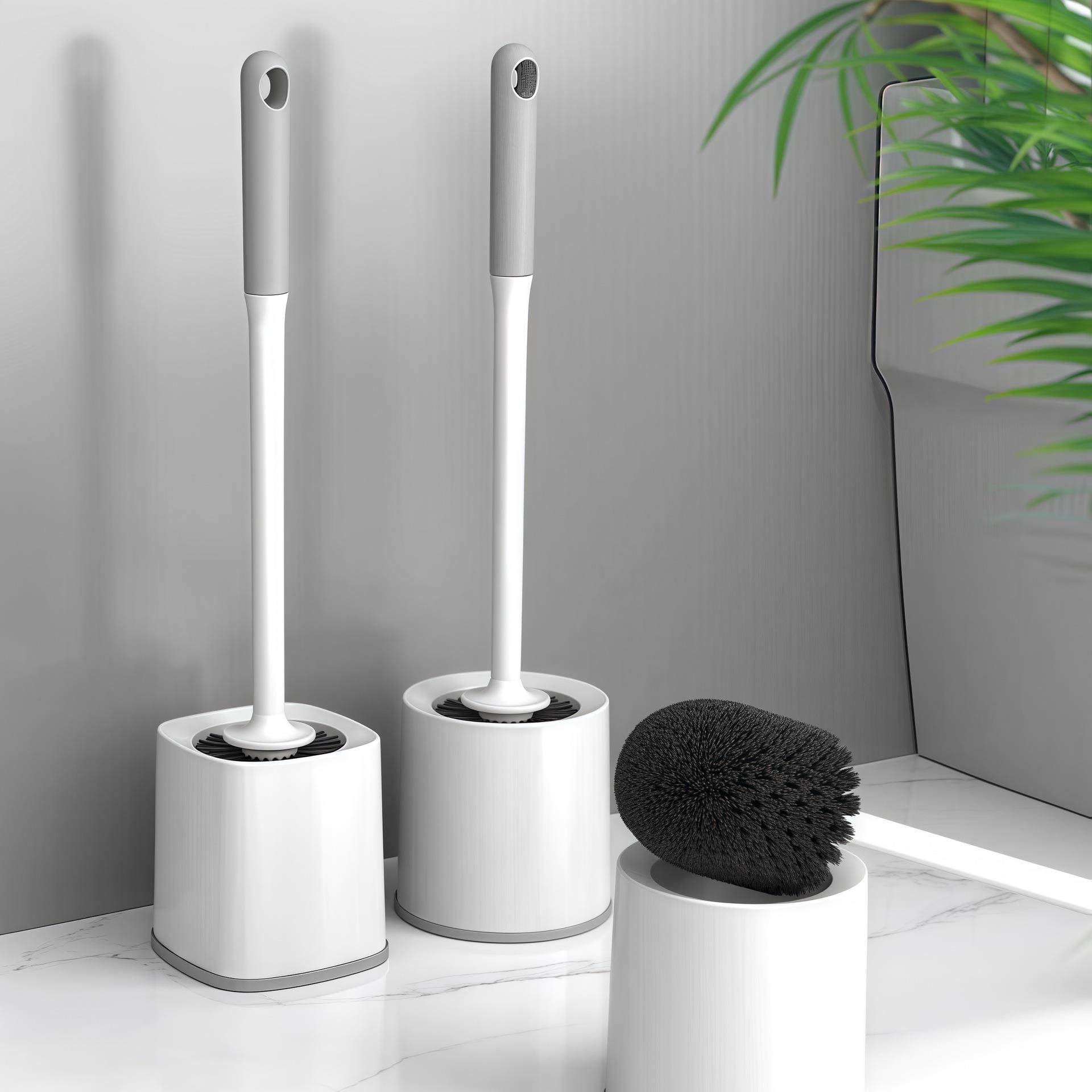 Wall-Mounted Bathroom Toilet Brush Set, No-Drill Installatio