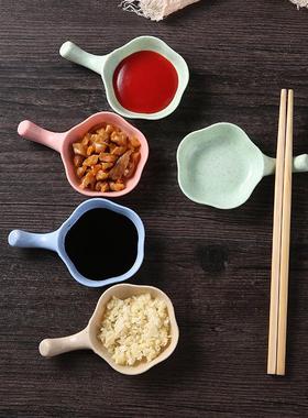 Wheat straw flower design condiment dish for sauces and dips