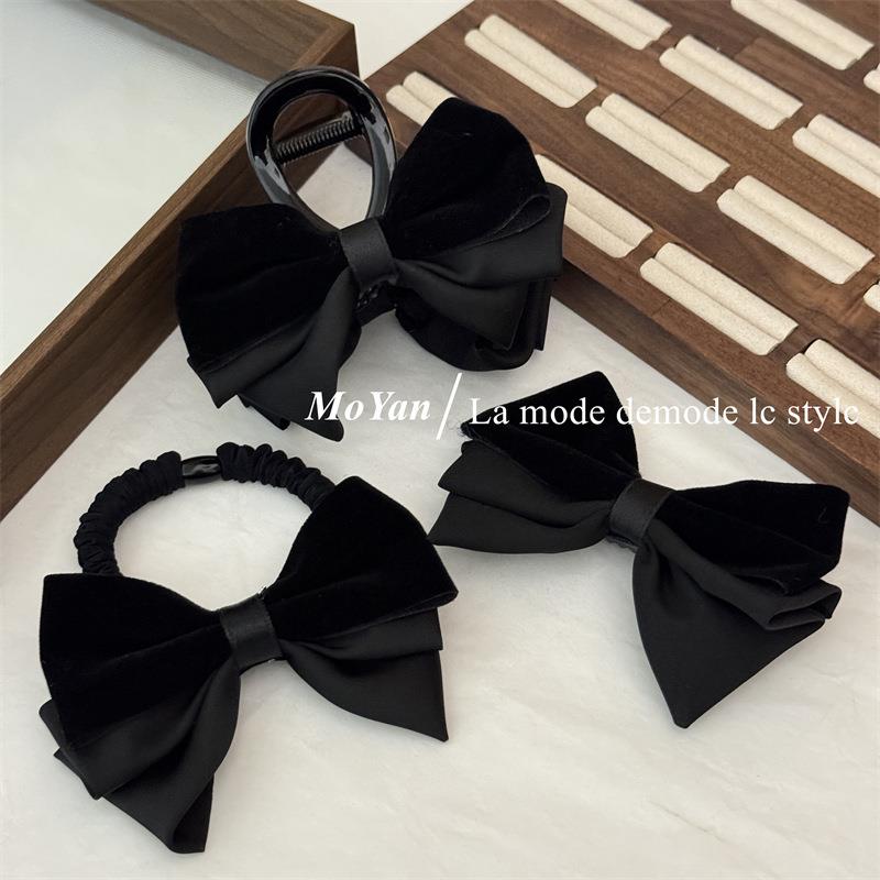 Original Satin and Velvet Dual-Color Bow Hair Clip and Headb