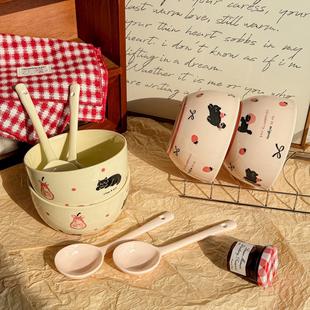 The INS-style small bowls and cute ceramic dinnerware set fo