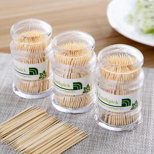 Toothpick Box with Bamboo Toothpicks, Disposable Double-Head