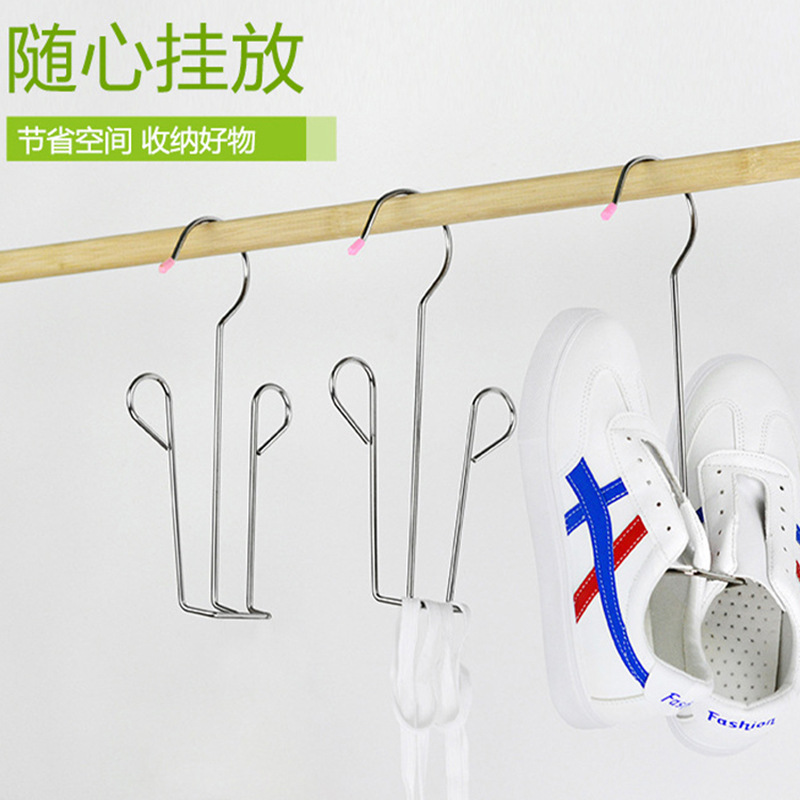 Shoe drying rack for hanging shoes made of thickened stain