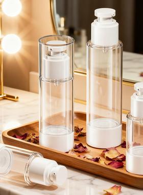 Travel-sized vacuum spray bottles for cosmetics, including s