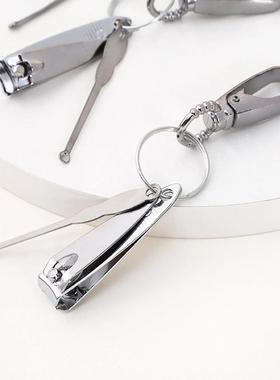 Set of Keychain with Nail Clippers, Nail Scissors, and Ear P