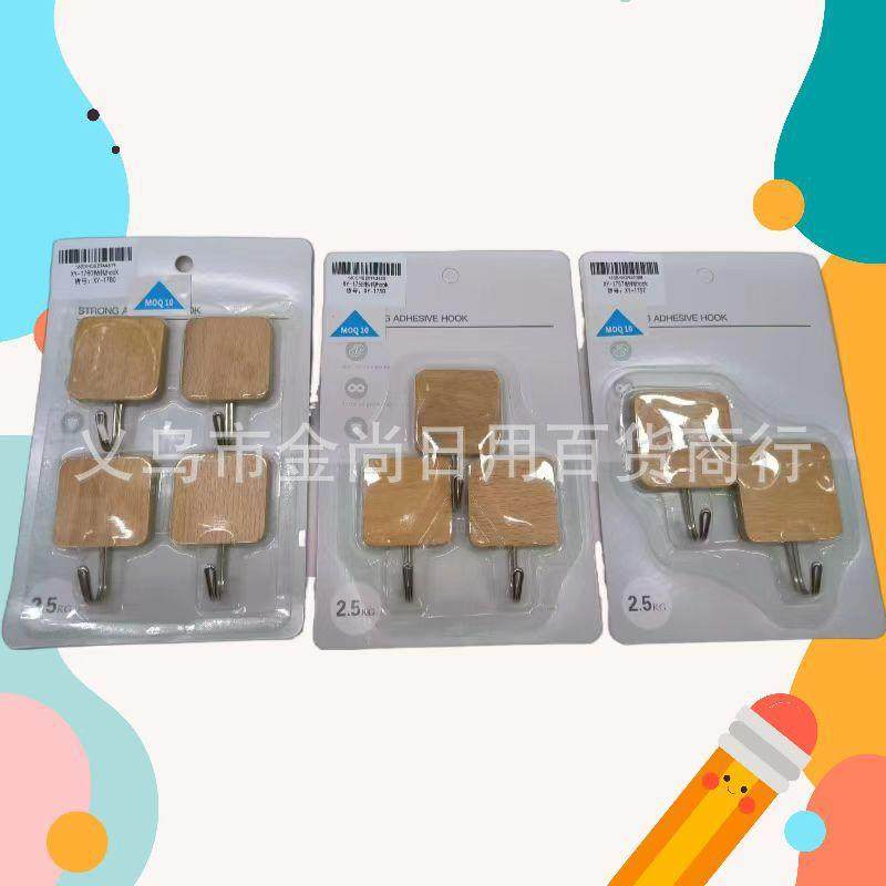 Wall-mounted, traceless adhesive hooks for kitchens, bathroo