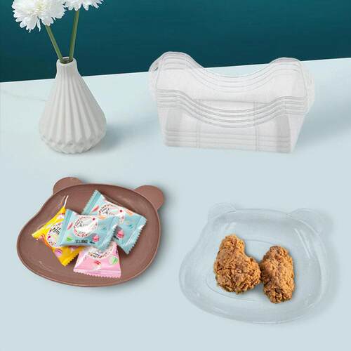 Cute cartoon bear dish with a base for fruits and snacks, in
