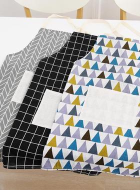 Japanese-style cotton and linen printed apron, sleeveless ki