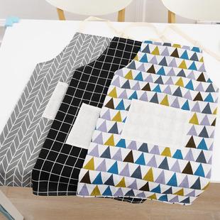 and linen printed Japanese sleeveless cotton apron style