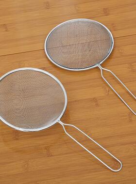 Long-handled iron electroplated 12cm/14cm oil grid mesh stra