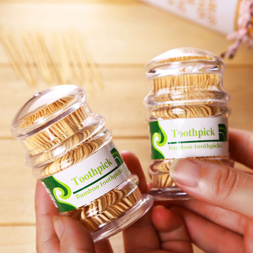 Toothpick Box Bamboo Toothpicks Disposable Double-Headed T