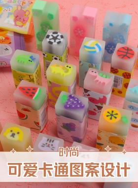 Fruit and animal cartoon erasers for primary school students