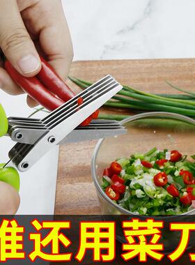 5-Layer Stainless Steel Scallion Cutter Scissors - Multifunc