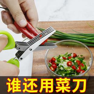 5-Layer Stainless Steel Scallion Cutter Scissors - Multifunc