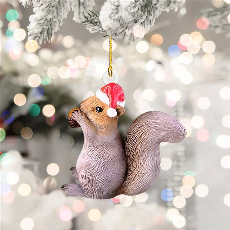 Christmas Animals Squirrel Hedgehog Pendant Christmas Tree C