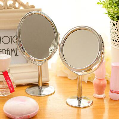 Dual-Sided Metal Desktop Beauty Mirror, Vanity Mirror, High-