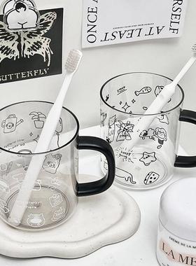 Cartoon cute rinsing cup, creative transparent comic toothbr