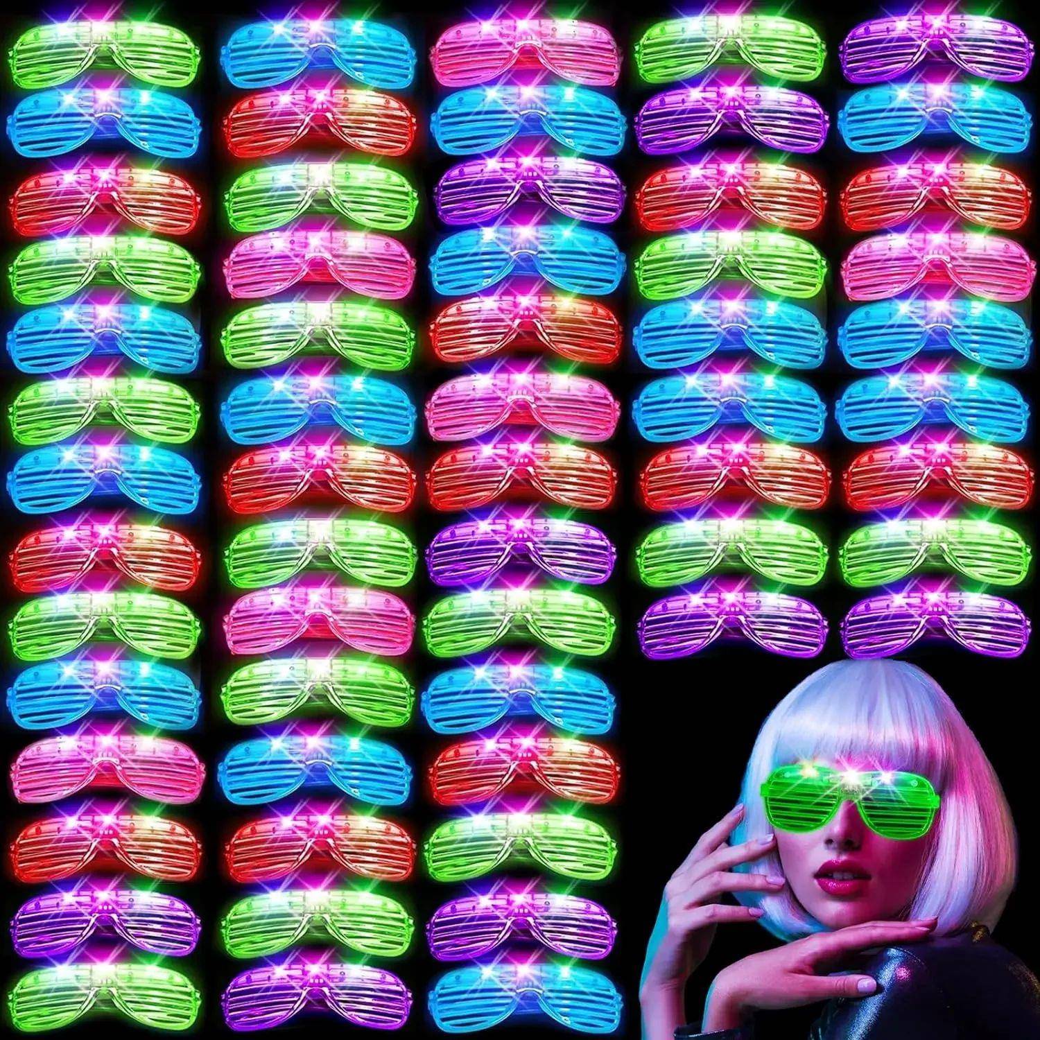 LED Light Up Glasses Wedding Glow In The Dark Party Neon Lum