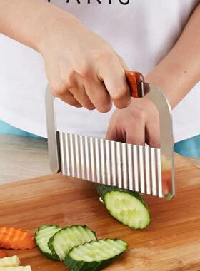 Stainless Steel Wolf Tooth Potato Knife, Flower Slicer, Wavy