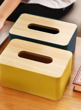 Creative Bamboo and Wood Lid Desktop Tissue Box Napkin Holde