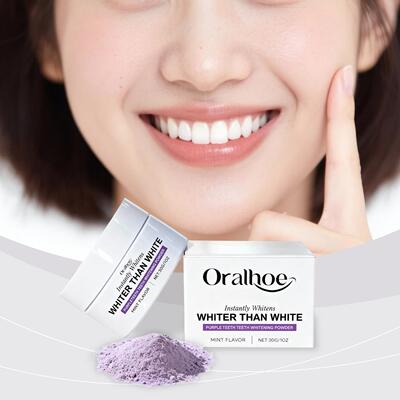 ORALHOE Purple Tooth Powder Mint Flavor Freshens Breath Supp