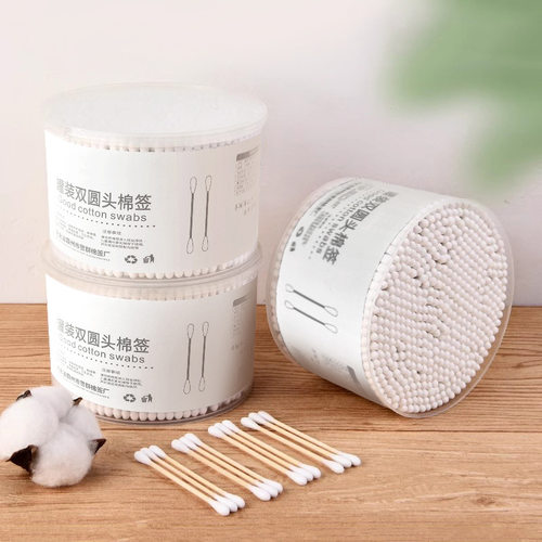 Cotton Swabs for Ear Cleaning and Makeup Use, Wooden Stick