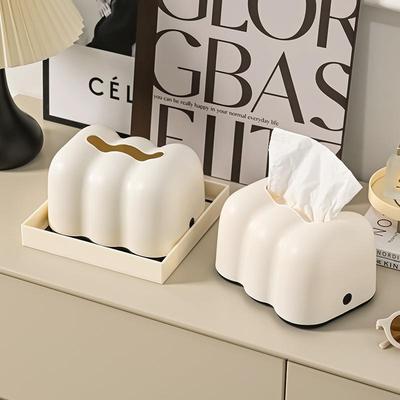 Cream Clouds Tissue Box Elastic Stand Table High-end Living