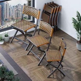 Folding leisure rattan chair, recliner, woven plastic balcon
