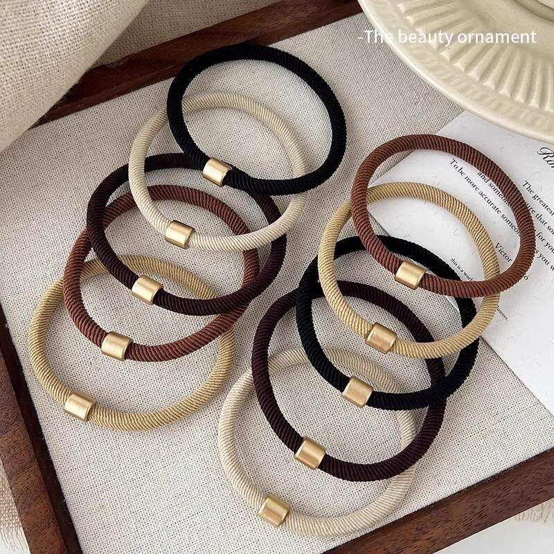 2024 New High-End Simple Retro Elastic Hair Ties, Durable an