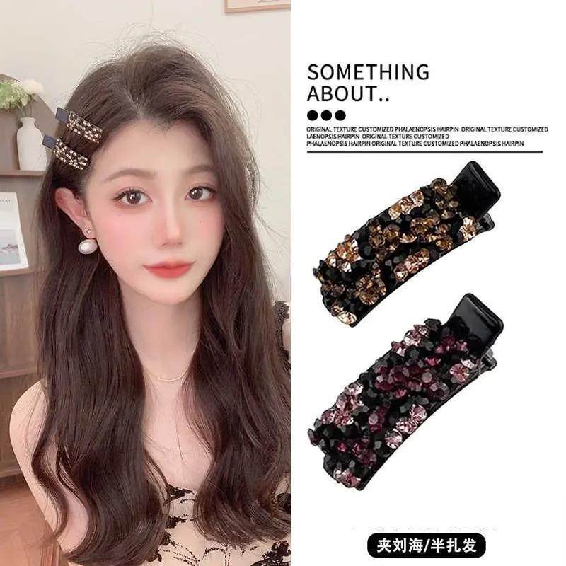 Korean-style colorful rhinestone side clip for bangs, exudin