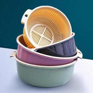 Drain Basket Round Double Fruit Home Kitchen layer