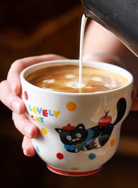 A cute cartoon cat holding a coffee cup, specially designed