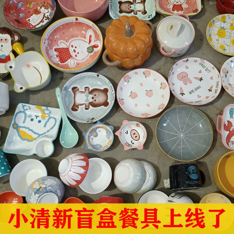 餐具盲盒盘碗杯碟搬家乔迁家用套装网红小清新微瑕陶瓷福袋50个,餐饮具,家用瓷器,淘宝优惠券,粉丝福利购,淘宝优惠卷