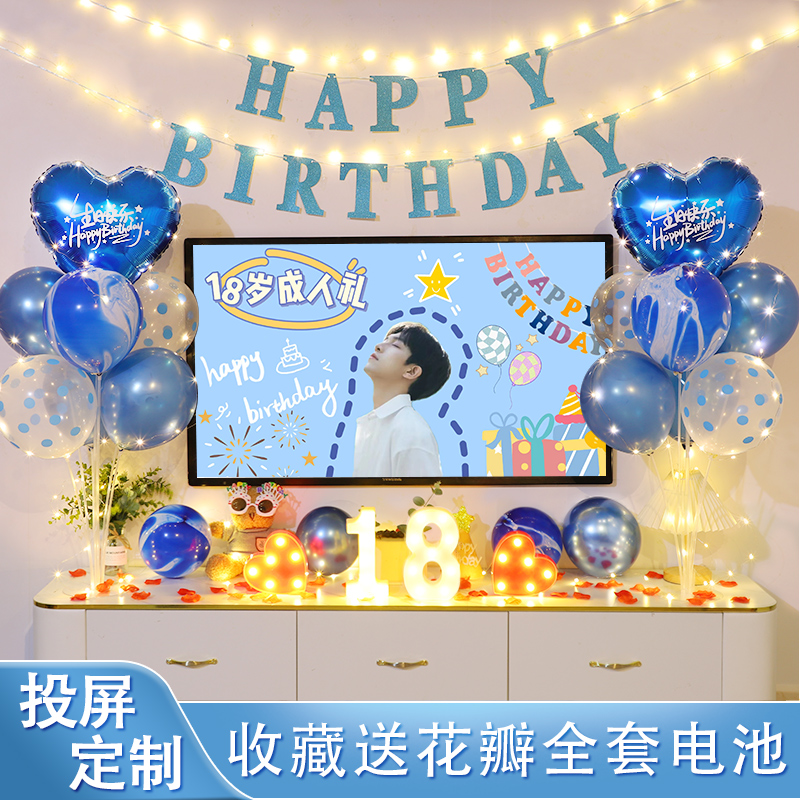 网红生日投屏18岁成人礼场景装饰