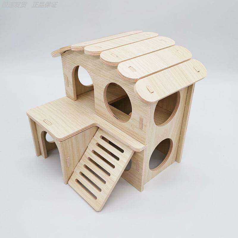 包邮仓鼠实木小房子小屋睡窝造景躲避屋金丝熊芦丁鸡别墅玩具用品