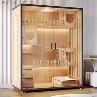 巨型猫笼别墅猫屋家用实木室内猫柜猫舍超大自由空间猫咪爬架一体