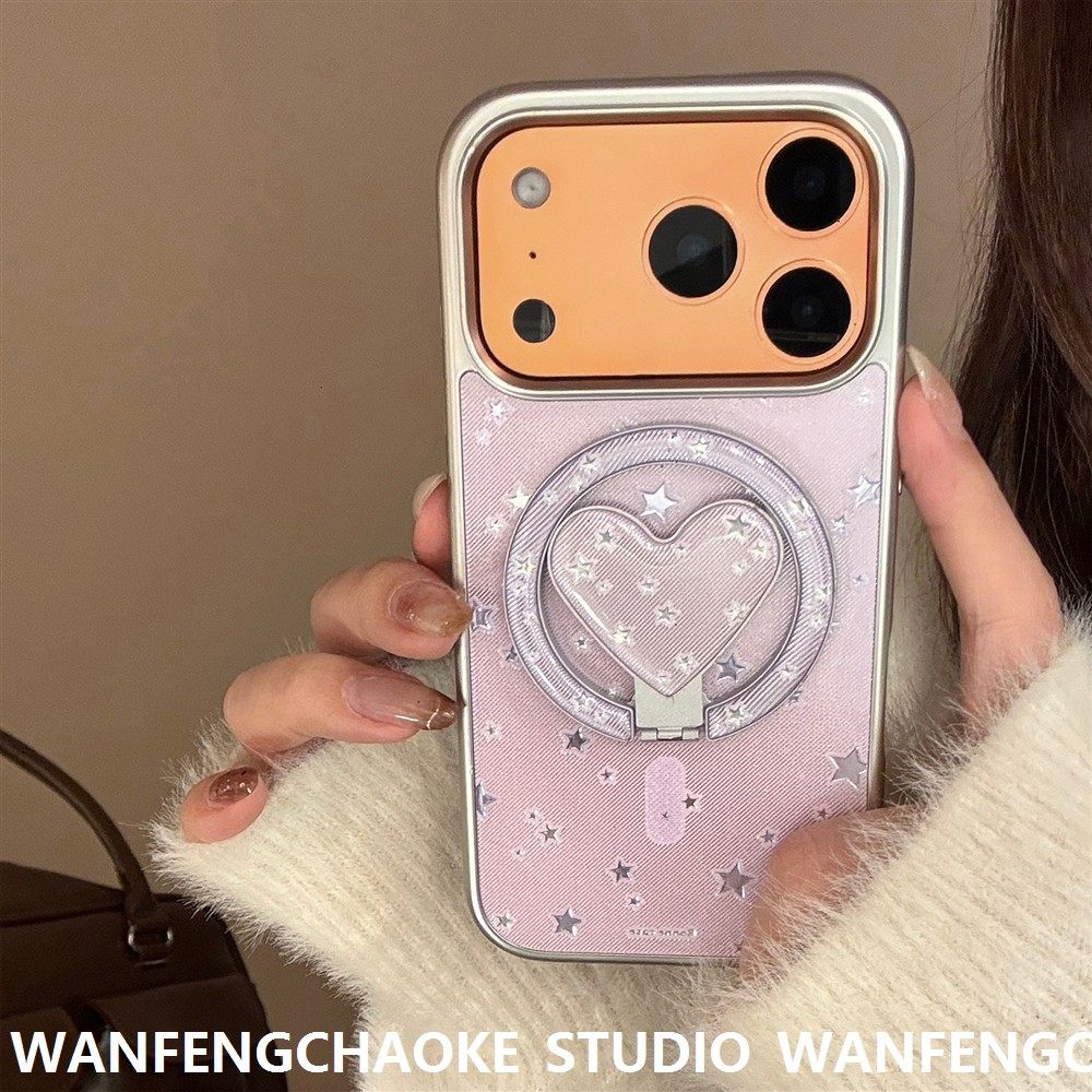 紫色星河适用苹果17promax手机包15磁吸支架iphone16鎏金高级14硬