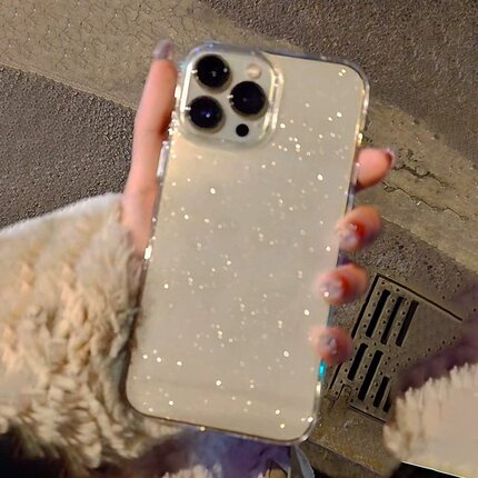 ins风简约高级感细闪适用iPhone17苹果16手机包15壳透明硅胶软套