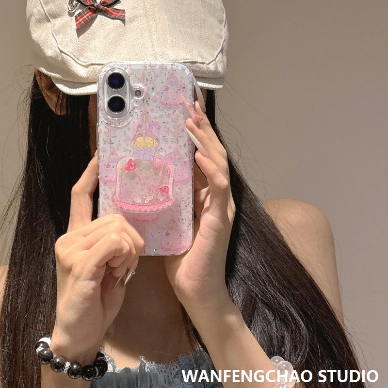 ins金箔蛋糕支架适用苹果iphone15/16promax手机壳13/14pro新款女
