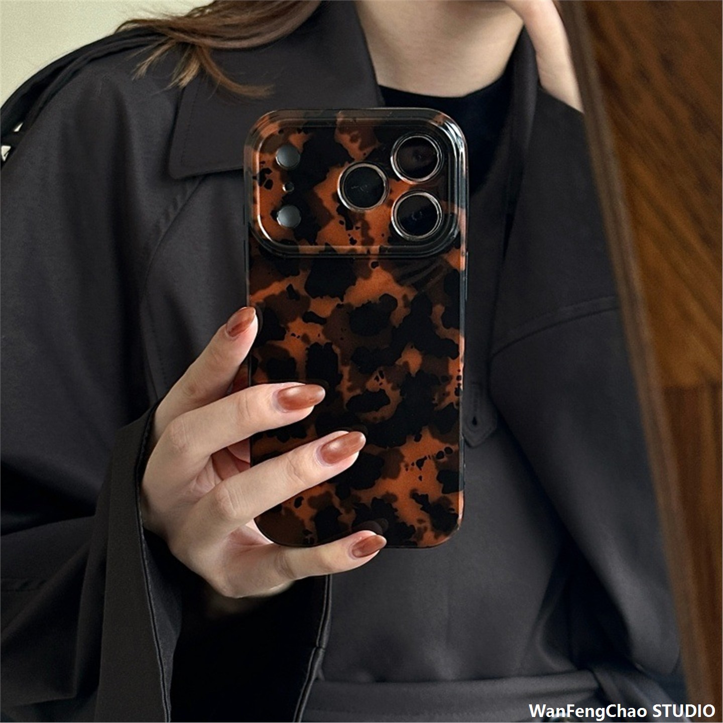 个性玳瑁棕色适用苹果17ProMax