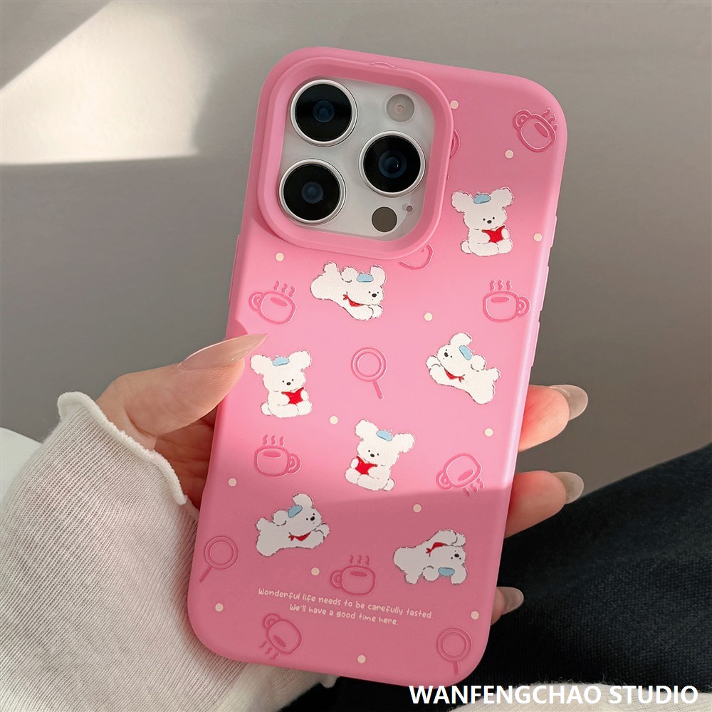 看书小狗适用苹果16手机壳iphone15promax硅胶13少女卡通11软套12